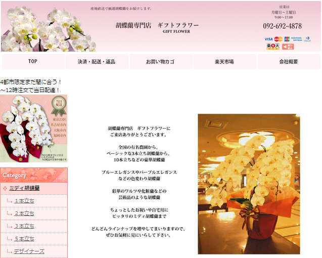 九州へ配送無料の胡蝶蘭専門店